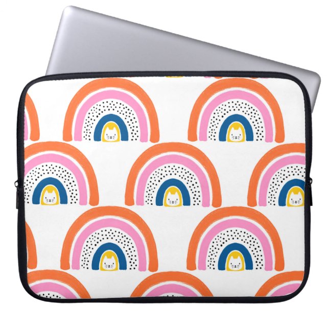 Capa Para Notebook O Rainbow gira um padrão de crianças perfeito. Des (Frente)