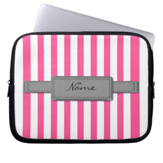 Capa Para Notebook O rosa listra a bolsa de laptop do neopreno