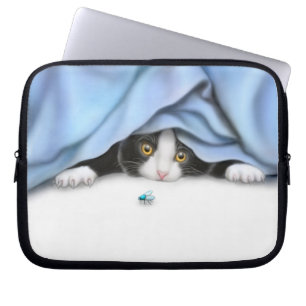 Capa Para Notebook O saco dos eletrônicos do gatinho do caçador do