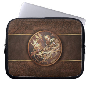 Capa Para Notebook o steampunk elegante alinha o marrom do ouro