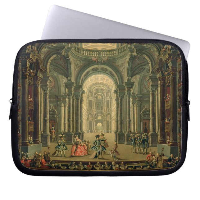 Capa Para Notebook O Teatro Reale em Turin (óleo em canvas) (Frente)