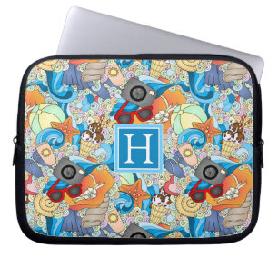 Capa Para Notebook O teste padrão   do divertimento do verão adicio