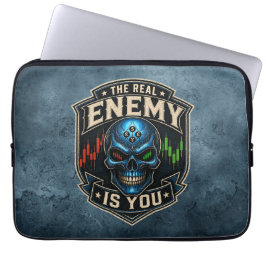 Capa Para Notebook O Verdadeiro Inimigo É Você Blue Grunge