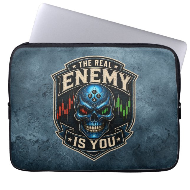 Capa Para Notebook O Verdadeiro Inimigo É Você Blue Grunge (Frente)