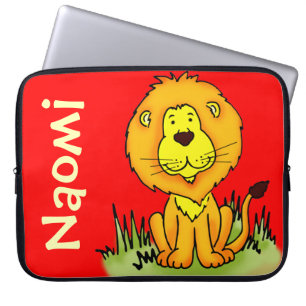Capa Para Notebook O vermelho gráfico do nome do leão caçoa a caix