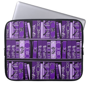 Capa Para Notebook O vintage roxo das bibliotecas registra a bolsa de