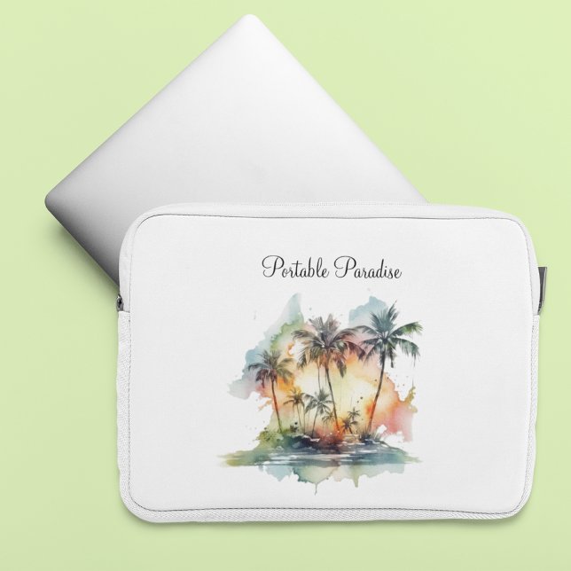 Capa Para Notebook Oásis do Pôr do Sol, personalizado (Criador carregado)