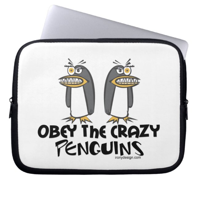 Capa Para Notebook Obedeça os pinguins loucos! (Frente)