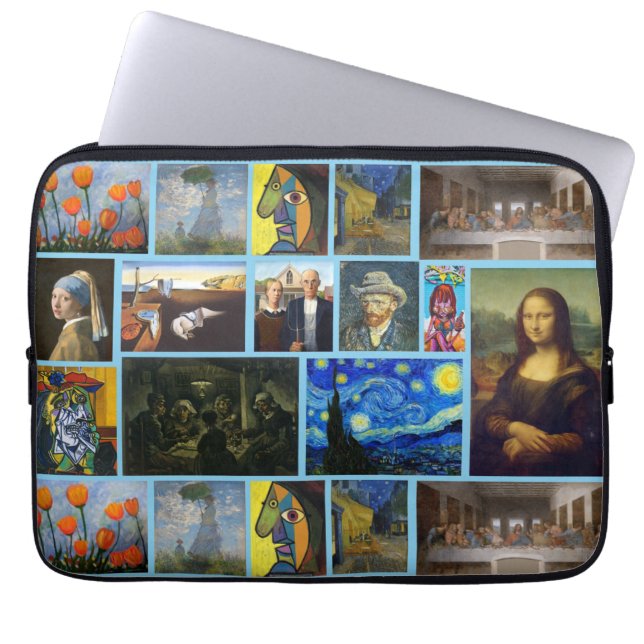 Capa Para Notebook Obras-primas de Arte, Azul (Frente)