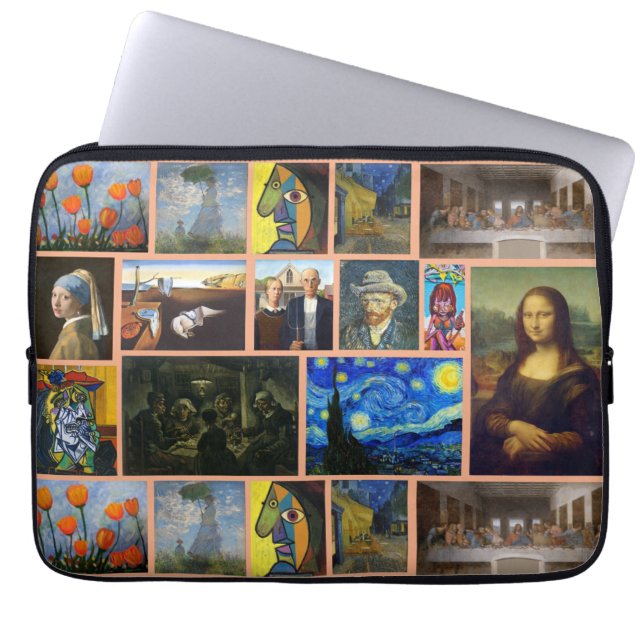 Capa Para Notebook Obras-primas de Arte, Bege (Frente)