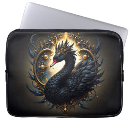 Capa Para Notebook Obsidian Swan of Silent Grace – Dark Fantasy 
