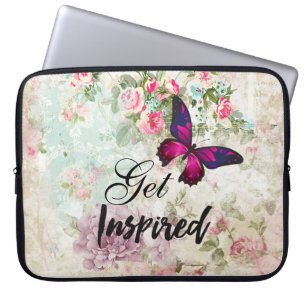 Capa Para Notebook Obtenha citações inspiradas & a borboleta