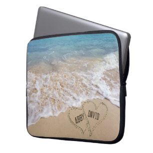 Capa Para Notebook Ocean Beach Hearts com Nomes