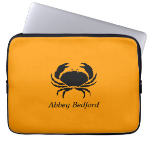 Capa Para Notebook Ocean Glow_Black em Orange Crab_personalizado