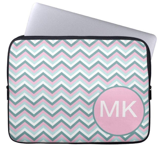 Capa Para Notebook Ocean Mist Chevron Patterno (Frente)