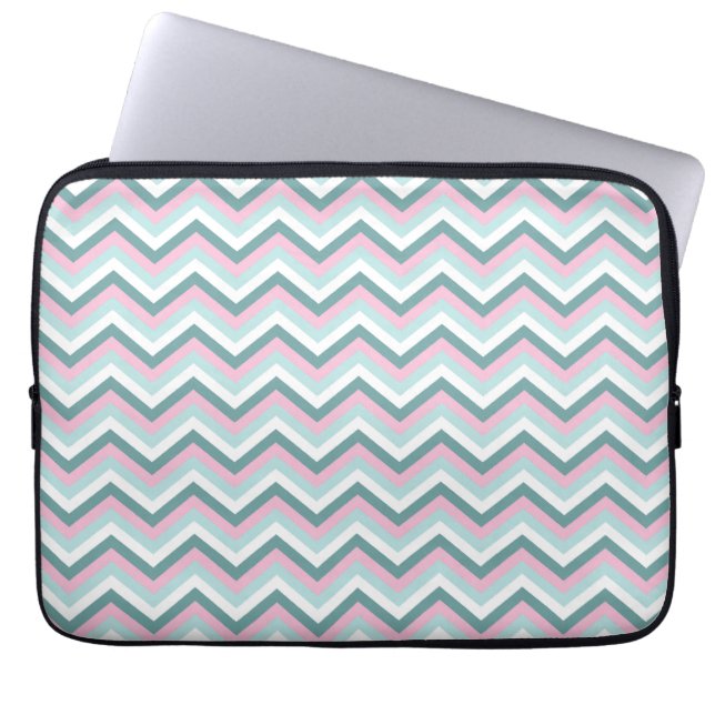 Capa Para Notebook Ocean Mist Chevron Patterno (Frente)
