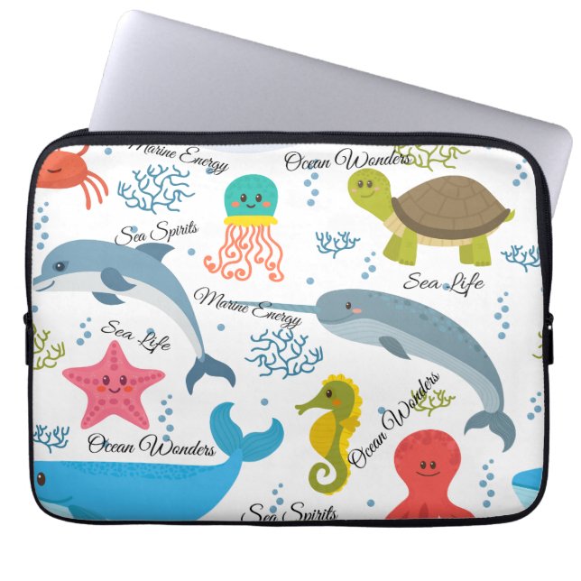 Capa Para Notebook Ocean Wonders Sea Life Ocean Criaturas Padrão (Frente)