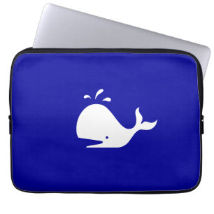 Capa Para Notebook Oceano Brilho_Branco-em-Azul Baleia