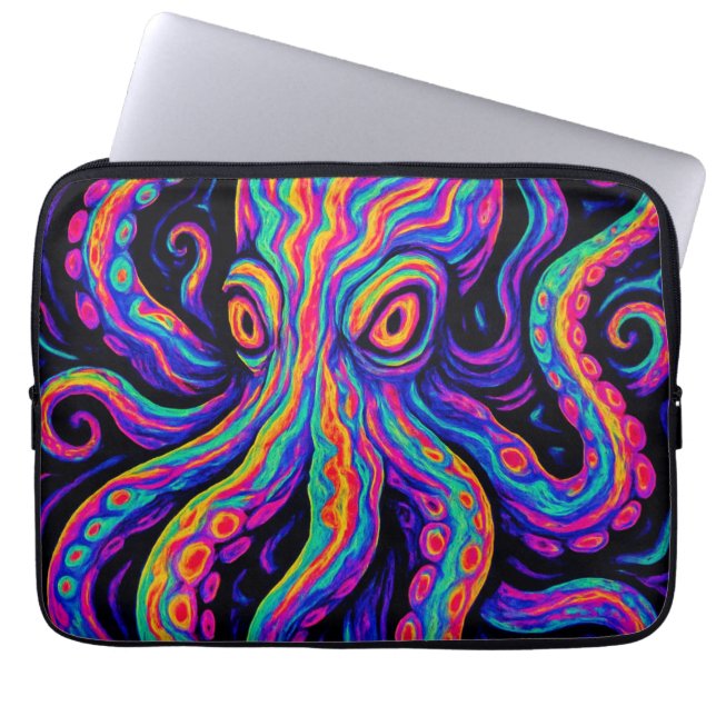 Capa Para Notebook Octopus Colorido Trippy (Frente)