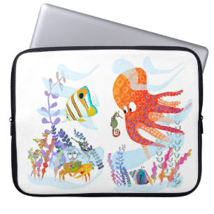 Capa Para Notebook Octopus do Oceano Cinto e sua Bolsa de laptop de A