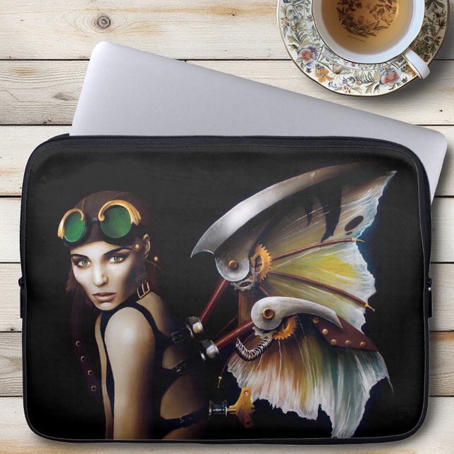 Capa Para Notebook Óculos Asas de Fada Mecânicas Steampunk (Criador carregado)