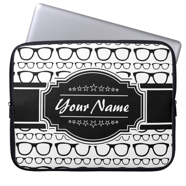 Capa Para Notebook Óculos de Nerd preto e branco personalizados (Frente)