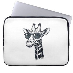 Capa Para Notebook Óculos de Sol de Girafa Legal Camiseta com Gravaçã