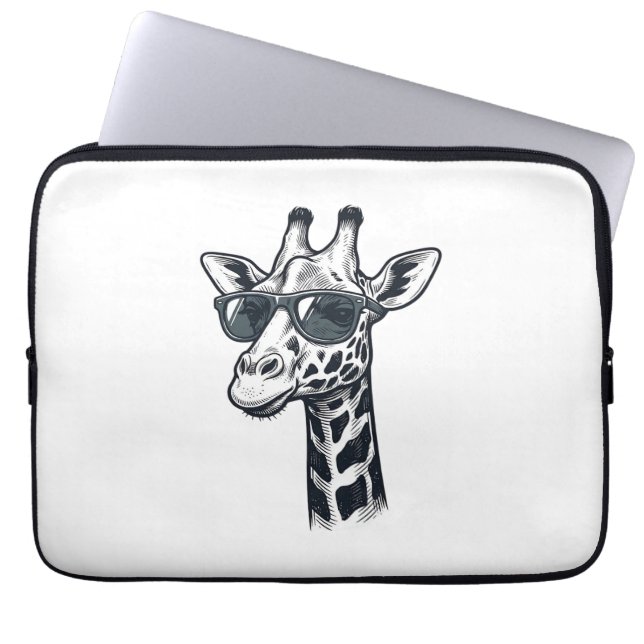 Capa Para Notebook Óculos de Sol de Girafa Legal Camiseta com Gravaçã (Frente)