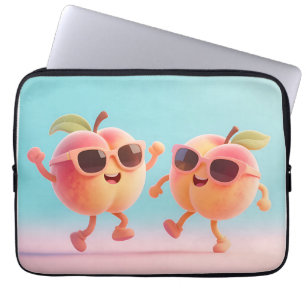 Capa Para Notebook Óculos de Sol de Pêssegos Dançantes