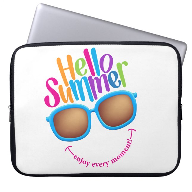 Capa Para Notebook Óculos escuros coloridos para o verão (Frente)