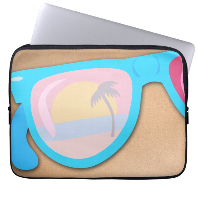 Capa Para Notebook Óculos Sunset Diversão Praia Retro Arte Leve (Frente)