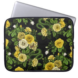 Capa Para Notebook Oculto nas rosas, amarelo e verde