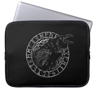 Capa Para Notebook Odin Corvo Coruja Mitologia Viking runas rúnico