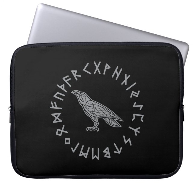 Capa Para Notebook Odin Raven Crow Viking Mythology runes runic (Frente)