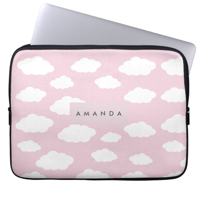 Capa Para Notebook Ofertas de Nuvem Rosa Rosa Menina Cuta Personaliza (Frente)