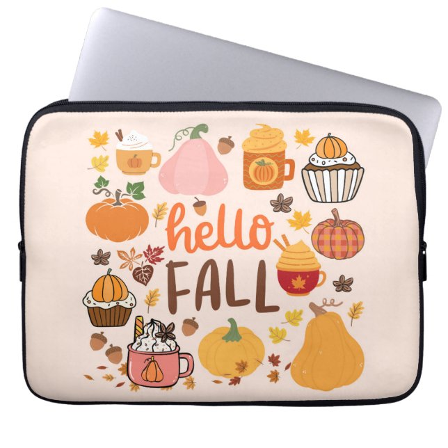 Capa Para Notebook Olá Fall Pumpkins (Frente)