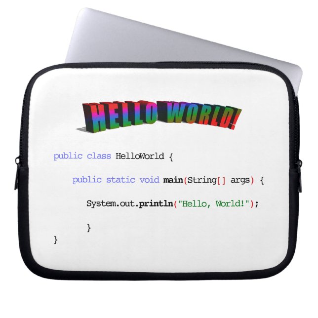 Capa Para Notebook Olá, geek mundial saudando Java (Frente)
