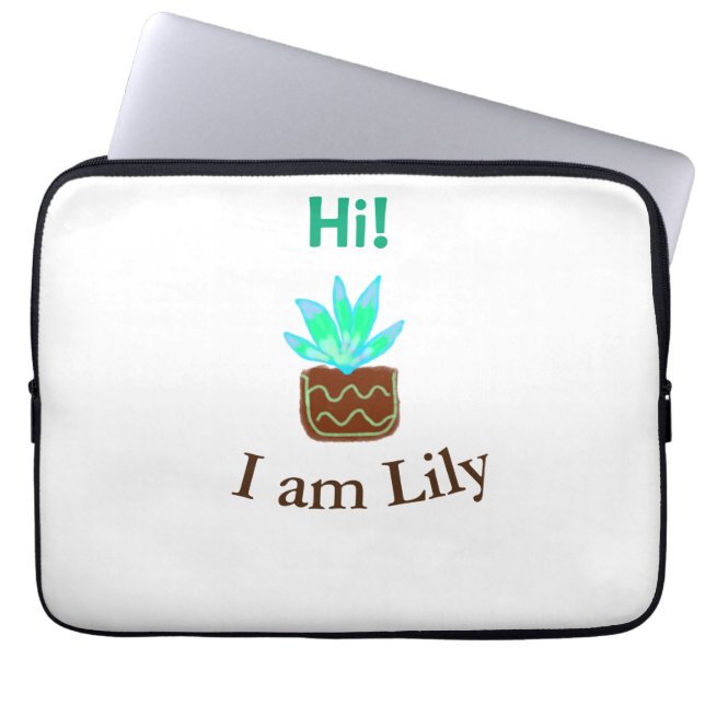 Capa Para Notebook Olá, sou Lily Cacto Suculto, adicione nome aquarel (Frente)