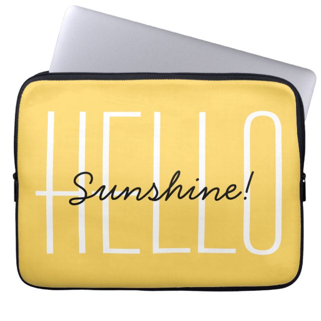 Capa Para Notebook Olá Sunshine Modern Typografia Yellow (Frente)