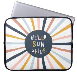 Capa Para Notebook Olá Sunshine: Tipografia infantil colorida