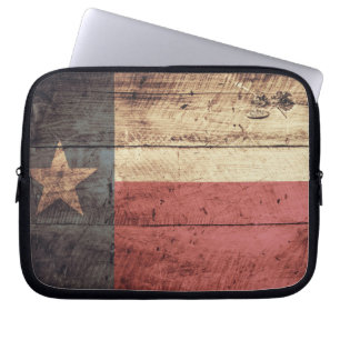 Capa Para Notebook Old Wood Texas Flag