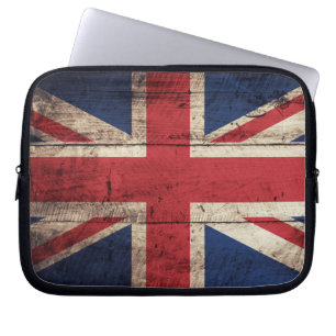 Capa Para Notebook Old Wooden British Flag
