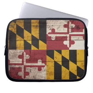 Capa Para Notebook Old Wooden Maryland Flag