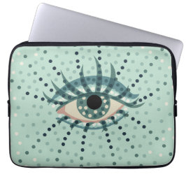 Capa Para Notebook Olho Azul Estranho Com Pontos Abstrato Arte Psicod