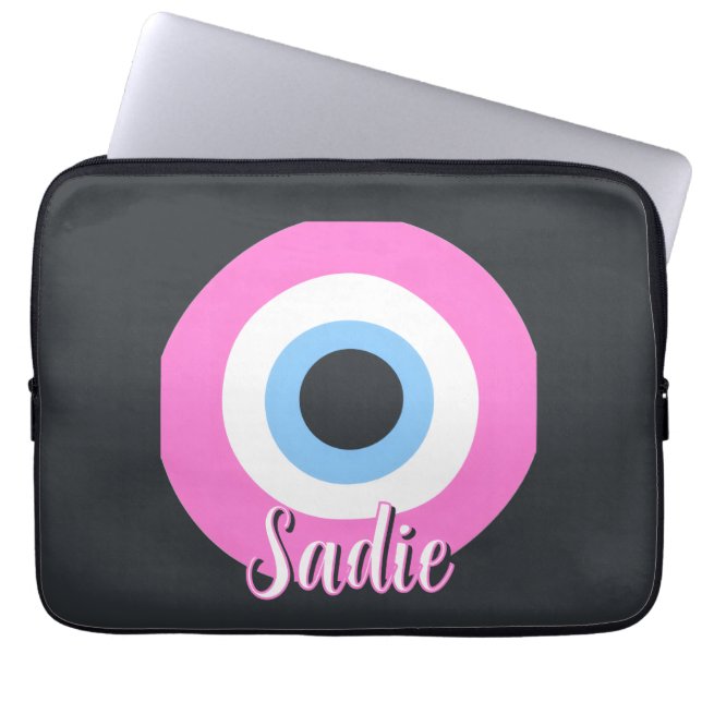 Capa Para Notebook olho mau rosa personalizável  (Frente)