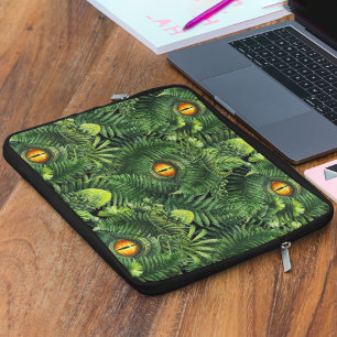 Capa Para Notebook Olhos de Dinossauro Plantas Verdes Arte de Criatur