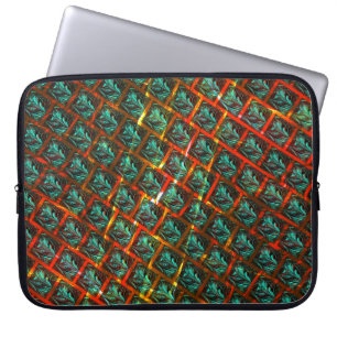 Capa Para Notebook "Olhos de moldura" azuis, quadrados, arranhados ou