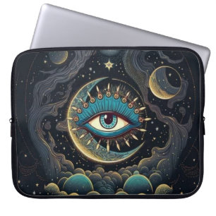 Capa Para Notebook Olhos Místicos na Laptop da Galáxia da Lua