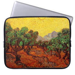 Capa Para Notebook Oliveiras com céu amarelo e sol, van Gogh
