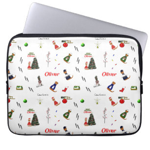 Capa Para Notebook Oliver A Lontra Natal Padrão Aleatório